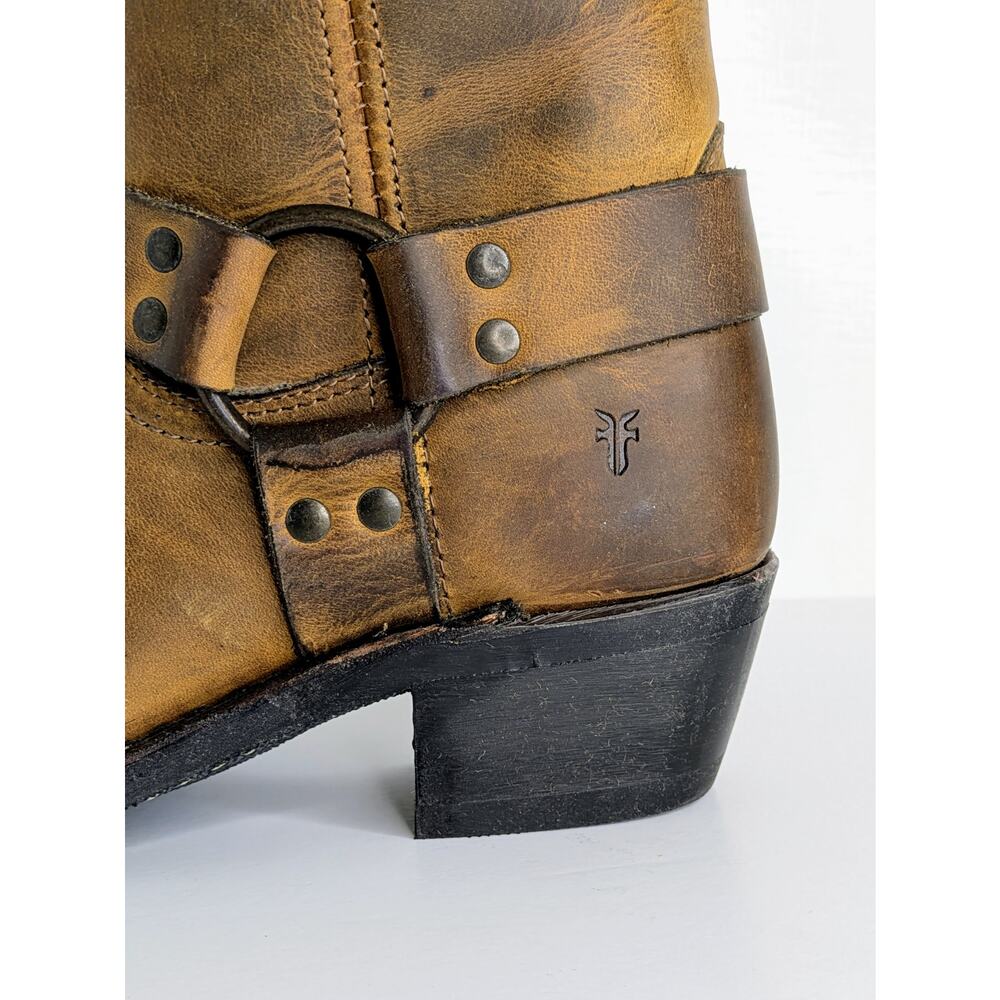 Frye Harness 8R Boots 6.5 Dark Brown Leather Ankle NWT Box 77455 Cognac DBN VGC - Picture 4 of 14